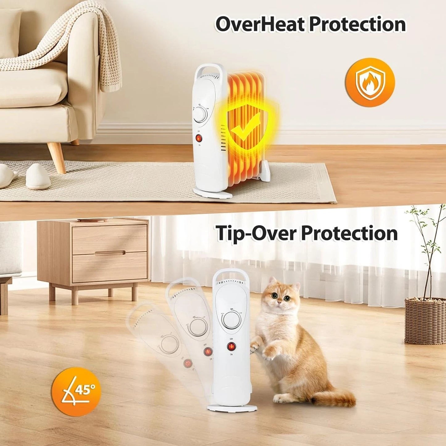 Portable 7 Fin Oil Filled Radiator