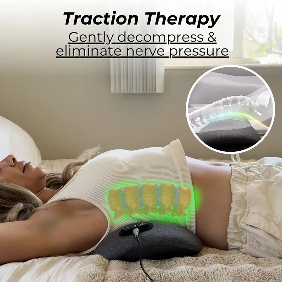 3-In-1 Lumbar Massager - Heating & Traction Device