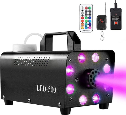 Halloween Fog Machine - 3 Stage LED Lights with 13 Colors