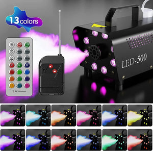 Halloween Fog Machine - 3 Stage LED Lights with 13 Colors