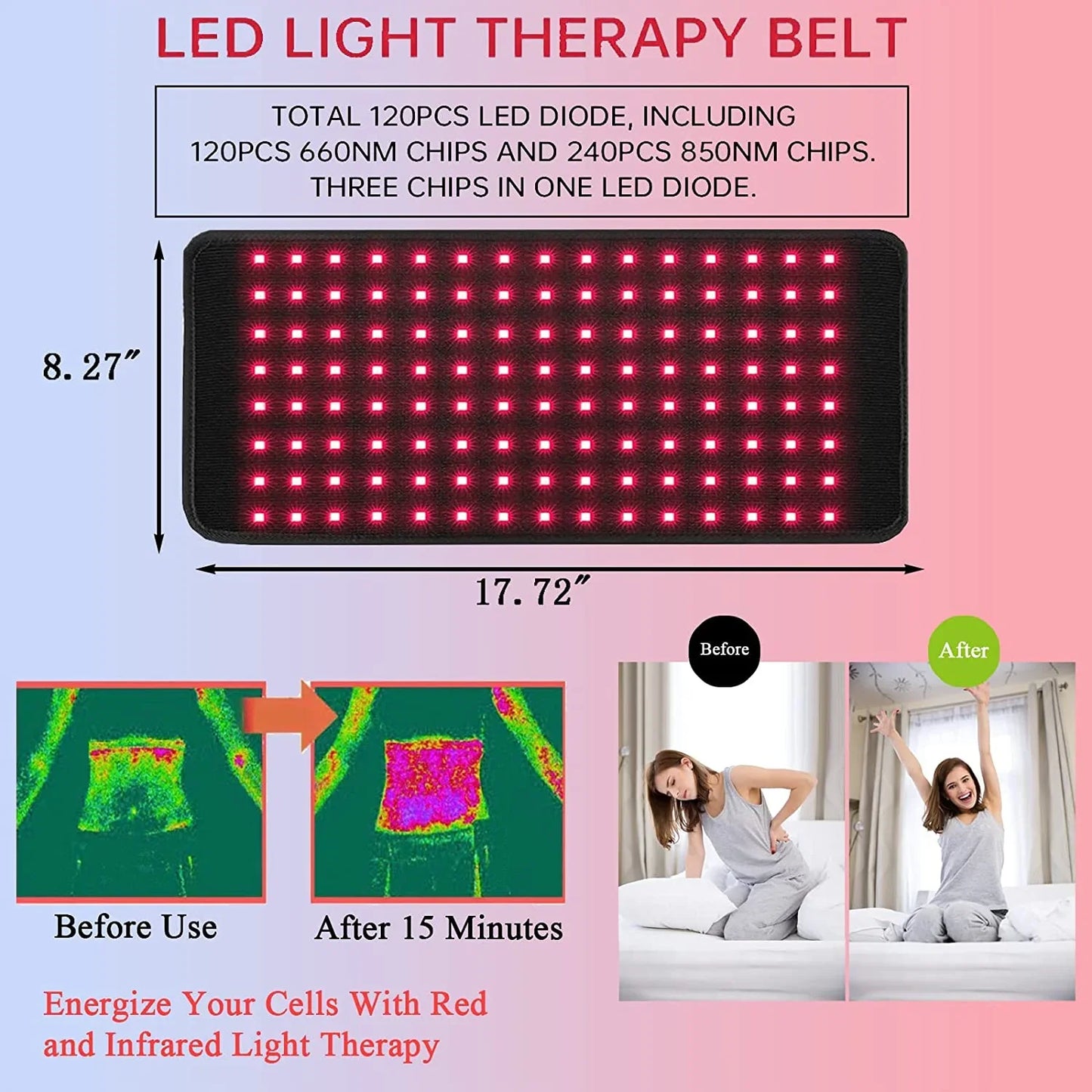 Infrared Light Therapy Heating Pad for Pain Relief