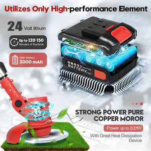 Powerful Electric Battery Operated Cordless Weed Eater / Grass Trimmer